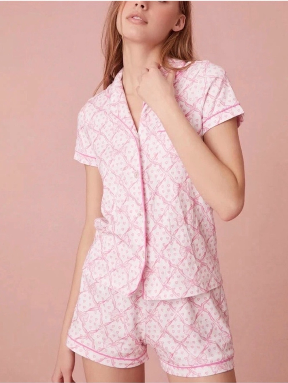 Loveshackfancy Pink Baby Bows Pajamas